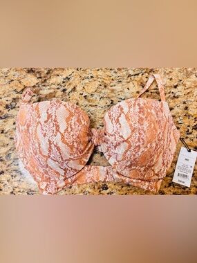 NEW Size:36D Shade and & Shore Gold/pink Snakeskin Swimsuit Bikini Top Padded
